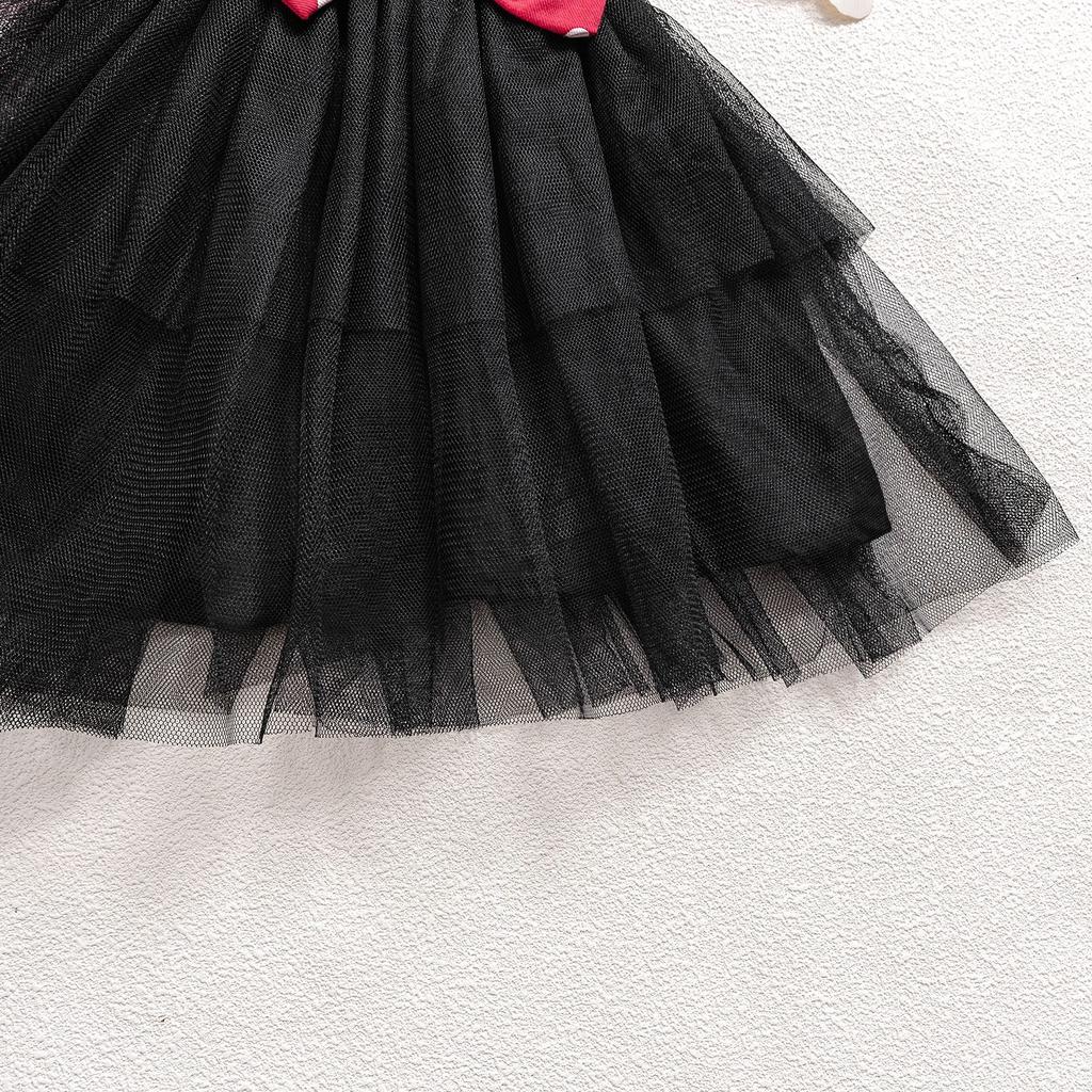 6M-3Y Children's Polka Dot Lapel Bubble Short-sleeved Jacket + Halter Bow Saree Girls Skirt Suit