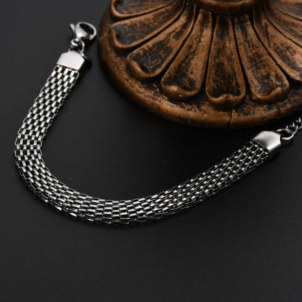 Ювелирные изделияТоп милые 18-каратное золото S стерлингов 6-8 мм сетчатые браслеты-цепочки для мужчин, женщин, свадебные подарки для девушек 18+5 см оригинал