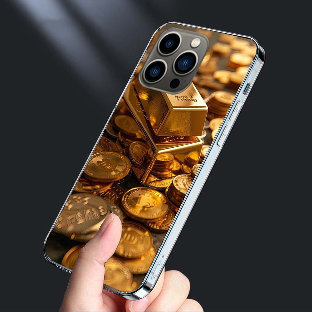 Чехол для телефона 'Золотой слиток Богатство и Финансы' Для Iphone 16E 15 Pro 14 Plus 17E 16 17 Pro Max Air 11 12 13 Mini Ударопрочный Capa Милый