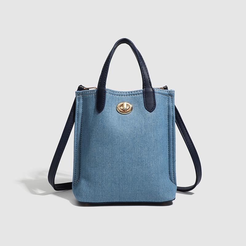 Portable Small Bag Tote Bag Vegetable Blue French Fries Bag Fashionable Crossbody Small Bag