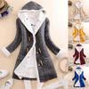 Women Casual Knit Button Long Sleeve Cashmere Thick Warm Hooded Cardigan Coat