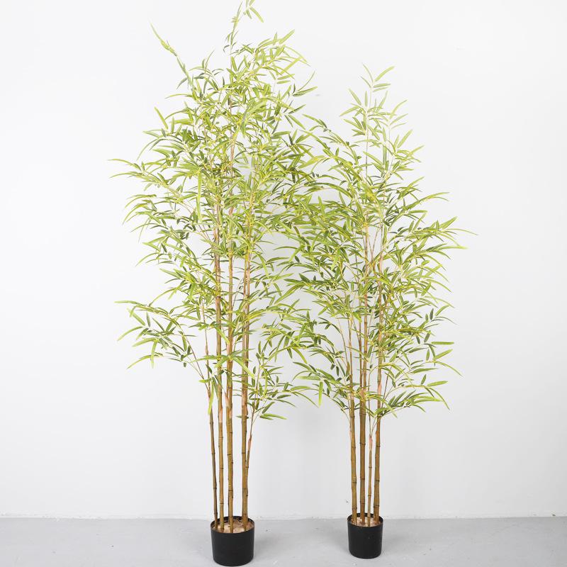 Nordic Decorative Bamboo Partition with Artificial Greenery for Mall Display
