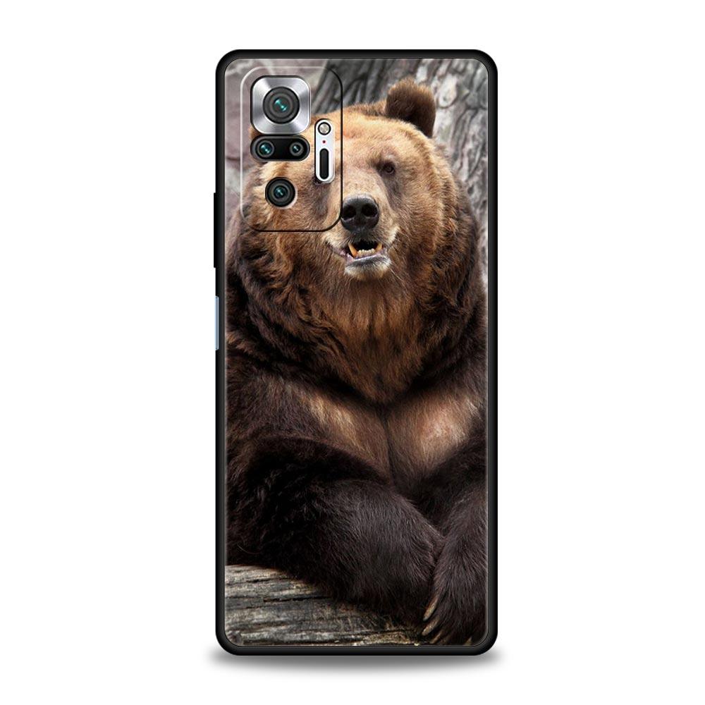 Funny Just Relax Brown Bear Luxury Phone Case For Xiaomi Redmi Note 12 11 10 Pro Plus 9S 9 8 7 9T 8T 9C 9A 5G K40 Gaming Cover
