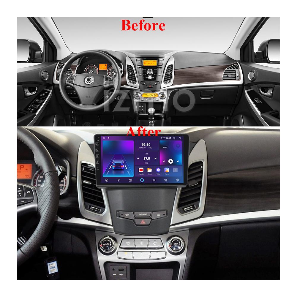 Android Carplay автомобильное радио для SsangYong Korando 3 Actyon 2 2013-2017 мультимедийный проигрыватель головное устройство стерео GPS навигация BT WIFI 4+64 ГБ