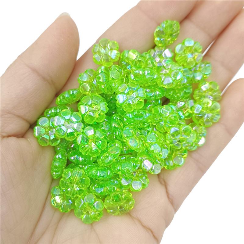 Креативные акриловые бусины-цветы для браслета «Слива» AB прозрачные цветные 40 шт. 10 мм россыпью для самостоятельного изготовления ювелирных изделий ожерелья случайные смешанные