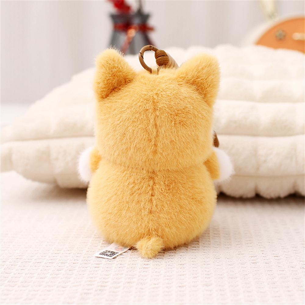 Dog Plush Toy Pendant Teddy Husky Corgi Schnauzer Plushie Keychain Kawaii Bag Key Ring Cute Puppy Dolls Car Decor Christmas Gift