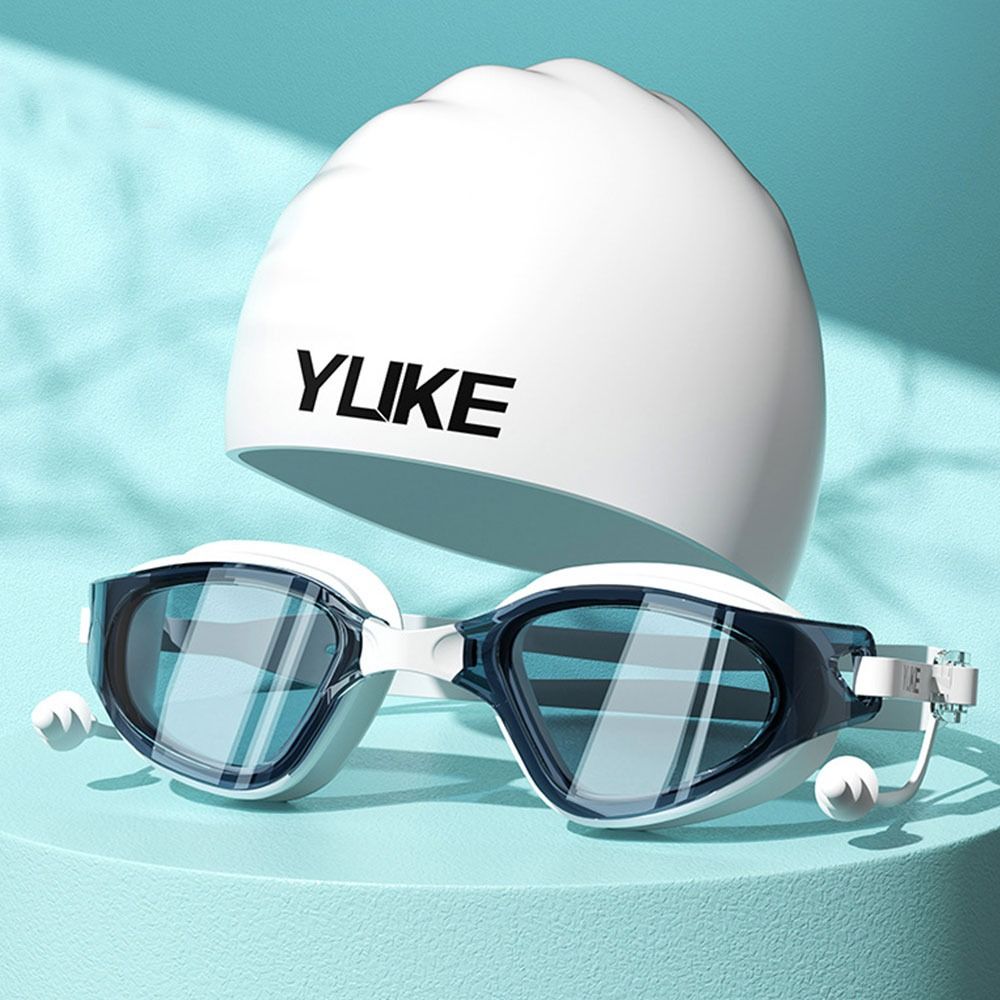 Портативные очки для плавания с большой оправой, силиконовые очки для плавания с берушами, профессиональные мужские и женские очки для плавания с HD защитой от запотевания