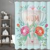Happy Mother's Day Trophy Floral Shower Curtain, Bathroom Decorative Shower Curtain, Waterproof Shower Curtain with Hooks