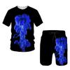 Летние модные мужские футболки, костюмы, персонализированные мужские спортивные повседневные шорты с короткими рукавами и 3D принтом