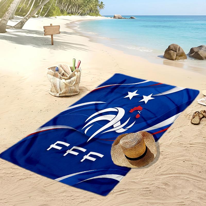 Пляжное полотенце с принтом France Football, быстросохнущее, супервпитывающее, мягкое банное полотенце для плавания, пляжа, путешествий, сувенир, подарок