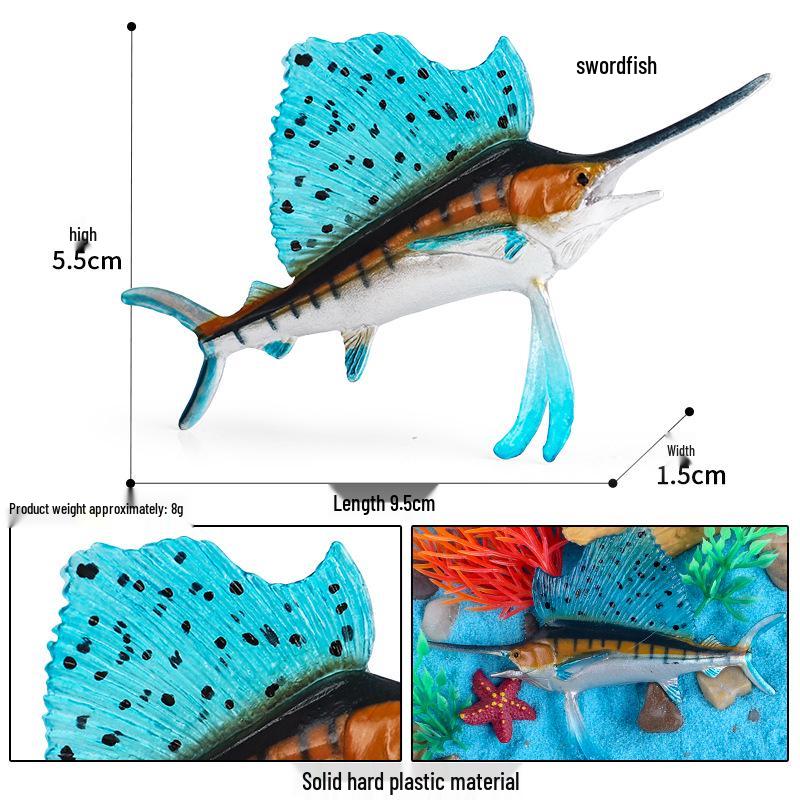 Набор моделей акул: Мегалодон, Кит, Большая белая акула, Синяя акула, Серая макрель, Акула-людоед, Акула-молот Игрушка