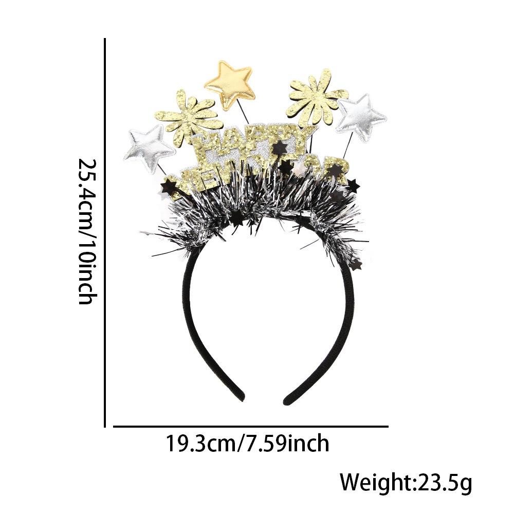 Gold Silver Happy New Year Headband Glitter Party Photo Props  Party Supplies