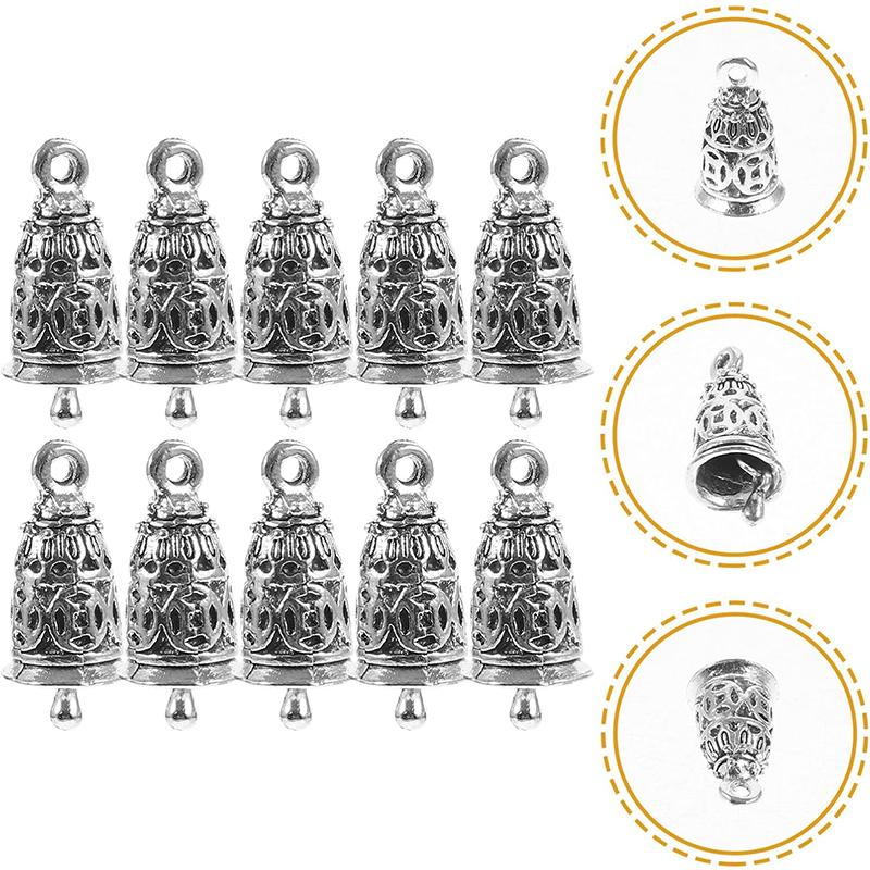 WTEMPO Mini Silvery Decor Jingle Bells Door Hangers Vintage DIY Wind Chime Handicrafts Making Accessories Festival Christmas Tree Decorative Bells