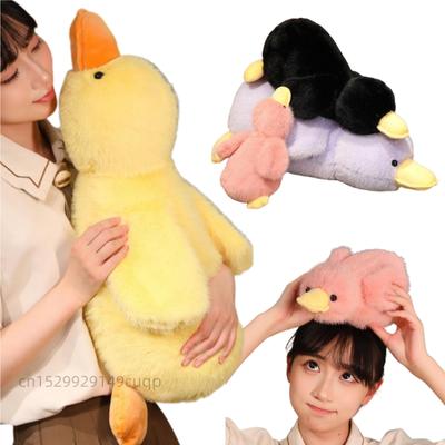 30-65 см Длинноволосая плюшевая кукла-подушка в виде утки, милая желтая, розовая, фиолетовая, черная, белая плюшевая игрушка в виде утки или гуся, подарок для мальчиков и девочек