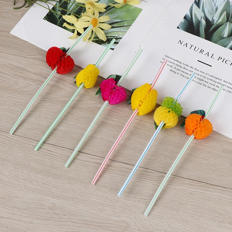 50 шт. Гавайские 3D фруктовые коктейльные соломинки зонтики соломинки для питья украшение для вечеринки