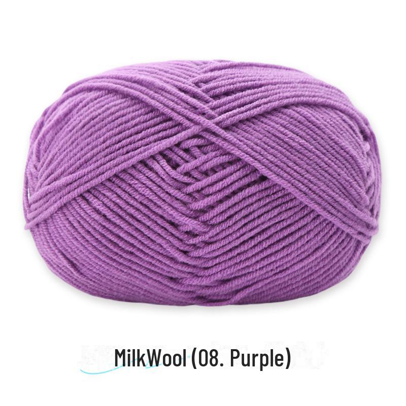 4-Strand Combed Milk Cotton Yarn Ball for DIY Crochet: Doll Making & Baby Sweater/Scarf Kit