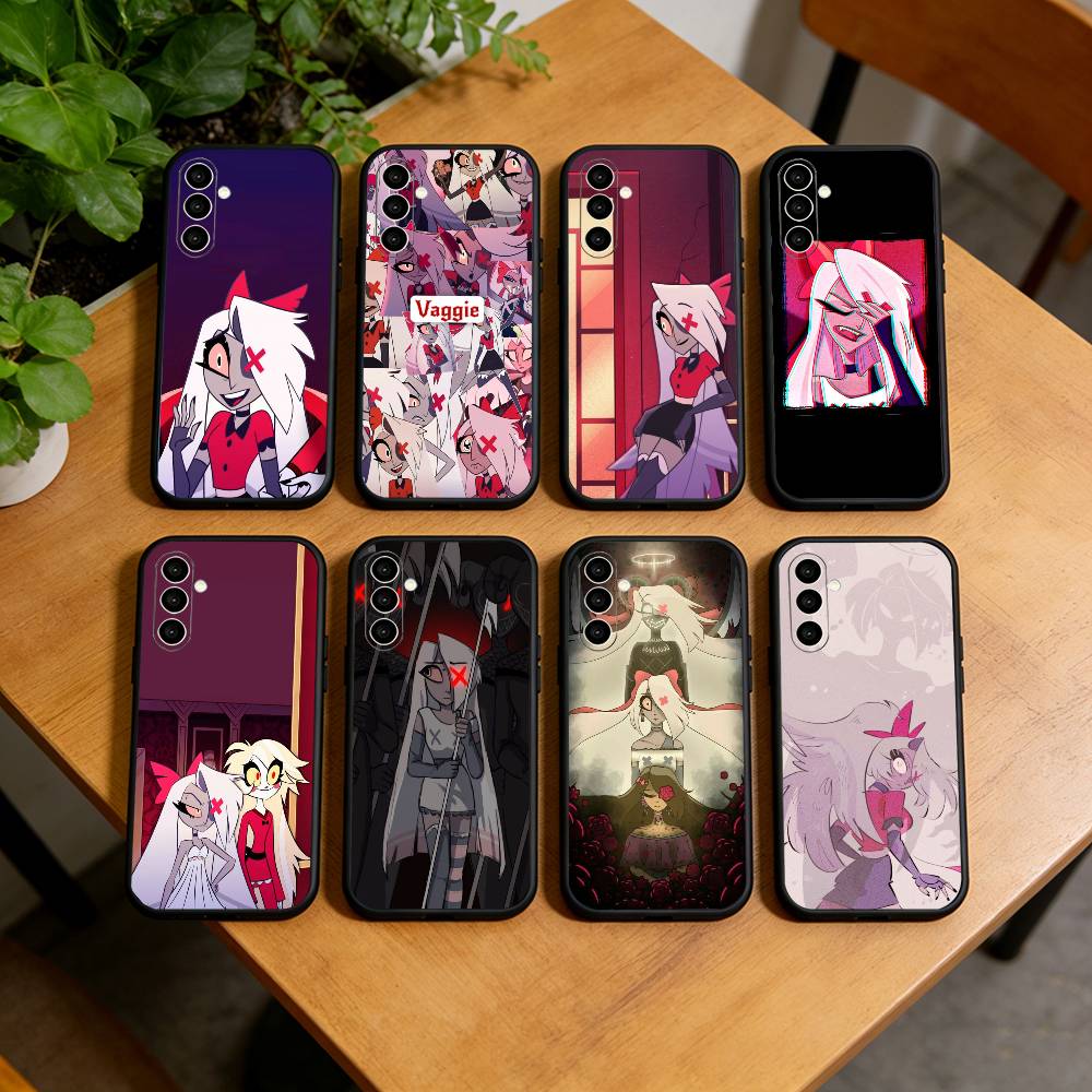 H-hazbin hotel V-veggie Чехол для телефона для Samsung Galaxy A73, A72, A71, A70, A53, A52, A51, Другие Мягкий Черный Чехол