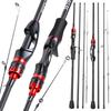SOUGAYILANG Portable 4-section Fishing Rod 2.1M Fishing Rod Carbon Fiber Spinning Fishing Rod Fishing Gear