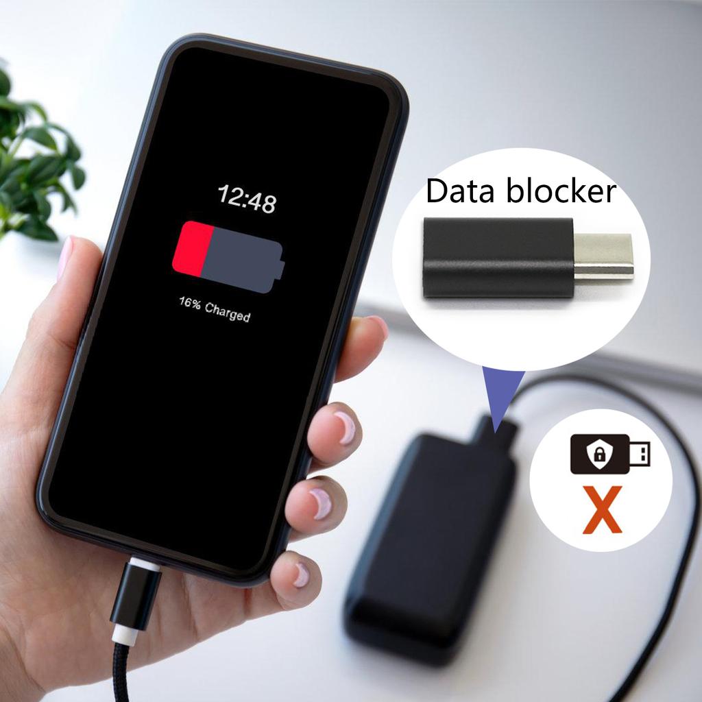 Компактный блокировщик данных типа C USB C на USB C Defender, обеспечивающий безопасную зарядку без риска кражи данных USB C Privacy Guard