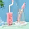 Silicone Bottle Cleaning Brush Baby Pacifier Straw Scrubber Small Brush 360 Degree Glass Cup Washing Kitchen Cleaning Tool Set