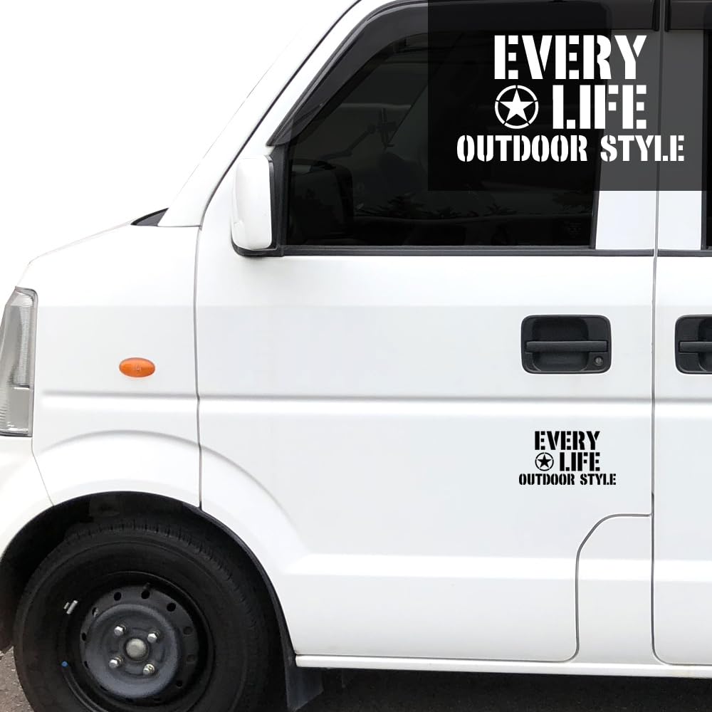 Наклейка-трафарет с эмблемой-буквой Suzuki Every Минивэн Every [KAIMIRU STORE] Вырезанная (k-458 Черный)