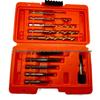 11-Piece Left-Hand HSS Drill Bit & Extractor Set with 60mm Quick-Release Socket in Orange Box