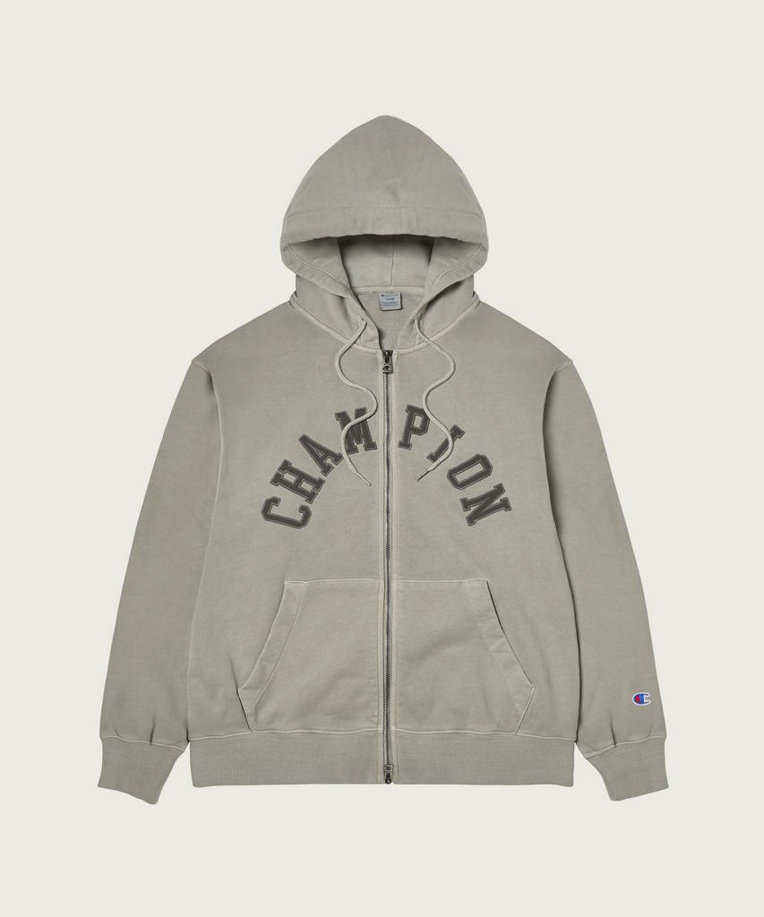 Champion Худи на молнии свободного кроя с логотипом-аркой, окрашенное в готовом виде, 3 цвета