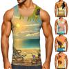 Men's Hawaiian Print Tank Top Beach Tank Top T-Shirt Casual Comfortable Sleeveless Top