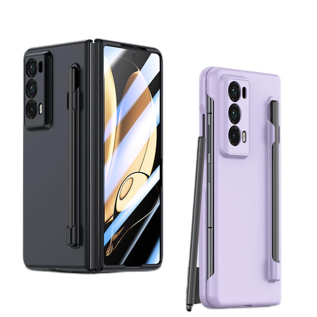 Phone Case For Honor Magic V2 Solid Color PC Hard Shell Protection Shockproof Protective Film With S Pen Back Cover
