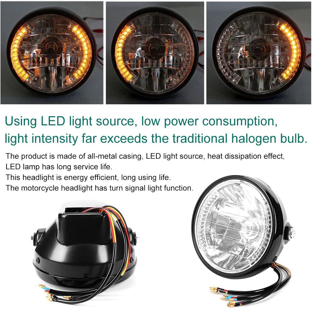 7-дюймовый мотоциклетный фар H4, светодиодный передний указатель поворота, лампа