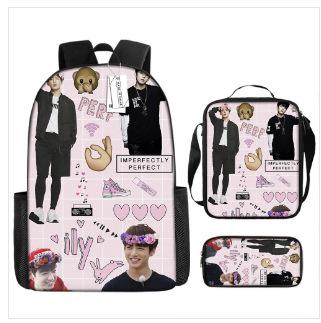 Three-Piece Schoolbag, Primary And Secondary School Students Cartoon Backpack, Children'S Schoolbag, Pencil Bag, Satchel.