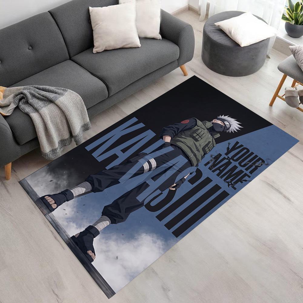 Naruto Character Personalized Text Area Rug Suitable for Outdoor Study room Living Rooms Foyer Anti-slip Rug Anime Office Decor Best for Christmas