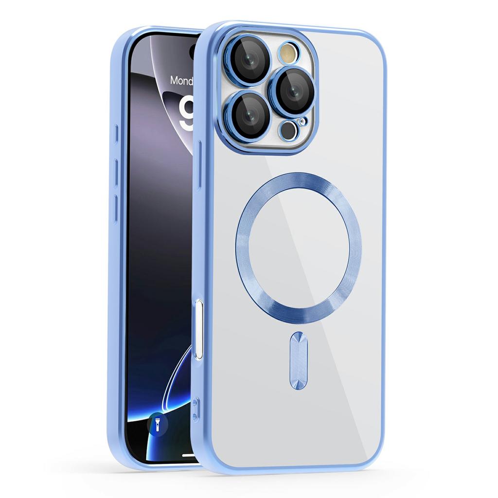 Для iPhone 16 Pro Max Чехол Совместимый с MagSafe ТПУ+ПК Прозрачная Задняя Крышка