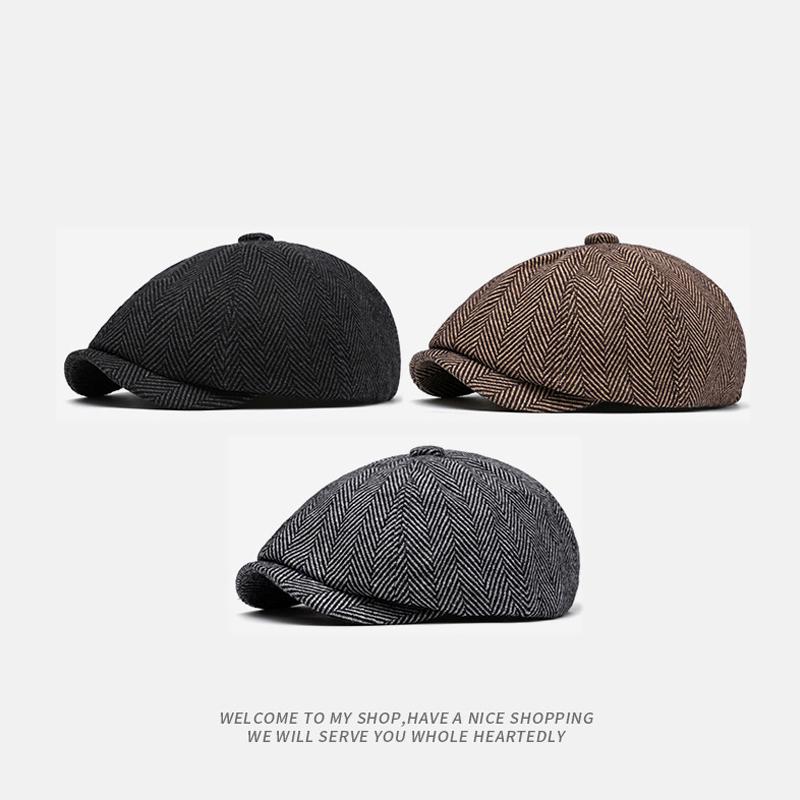 Британская кепка Newsboy, мужская, осень-зима, винтажная, восьмиугольная, берет