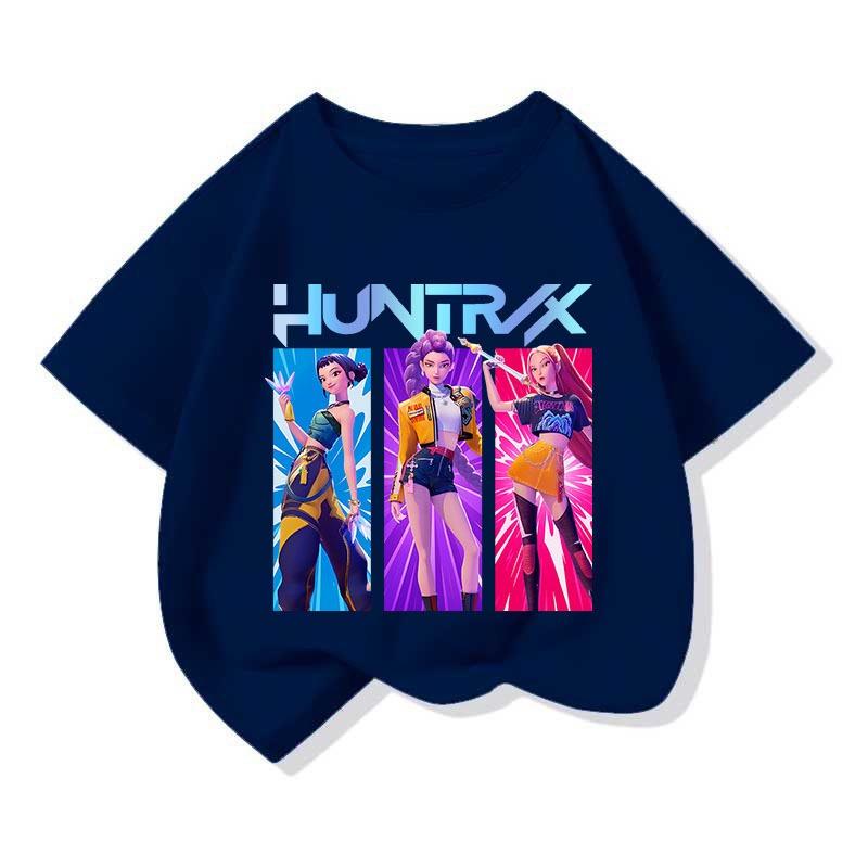 Крутая футболка с принтом в стиле K-pop Hunter Girl Group, повседневная спортивная футболка с коротким рукавом, для отдыха и универсальная