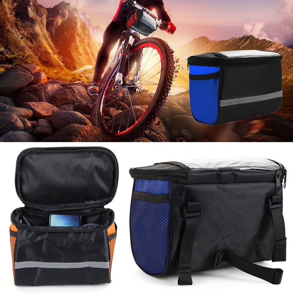 Sports Reflective Bike Pouch Bike Handlebar Bag Front Tube Basket Bicycle Bag Pannier