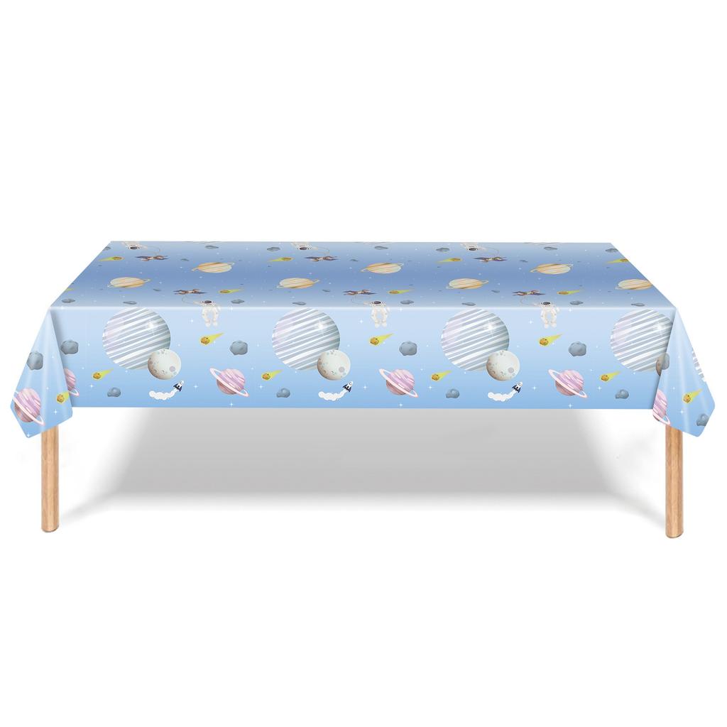 Light Blue Planet Party Disposable Tableware Set Rocket Planet Outer Space Plates Happy Kids Space Theme Birthday Party Decor