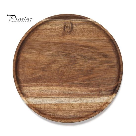 Деревянная подставка для торта и фруктов, круглый декоративный поднос для журнального столика с приподнятыми краями, кухонное сервировочное блюдо для вечеринок