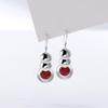 Ear Hook Fashion Long Fringed Red Zircon Earrings Women's Small Fresh Round Beads Diamond Earrings Ins Jewelry