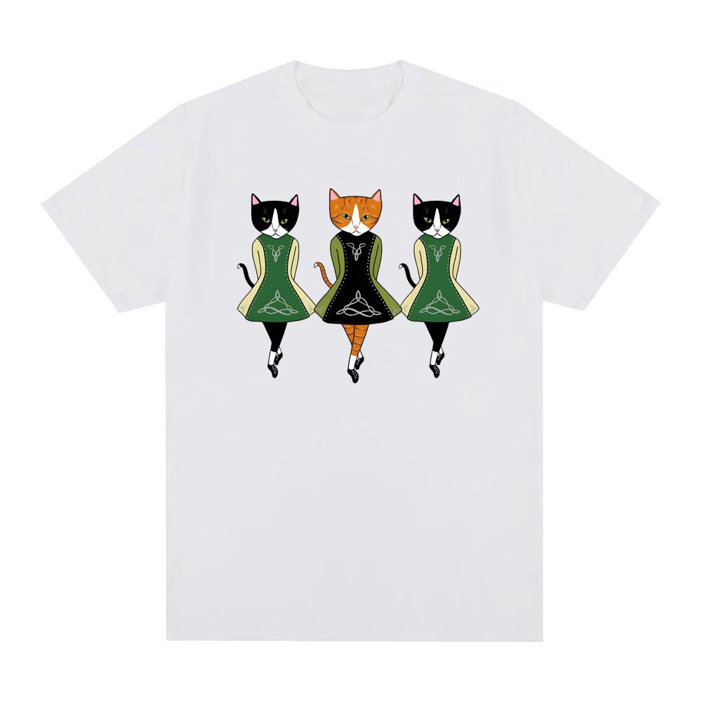 Irish Step Dancing Cats TShirt High Quality Round Neck Comfortable Tees Summer Oversized Clothes Fashion Cotton Oneck Tops