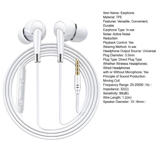 Проводные наушники Hi-Fi качество звука внутриканальная гарнитура с разъемом 3,5 мм Проводные наушники с микрофоном для музыкальных звонков и занятий спортом