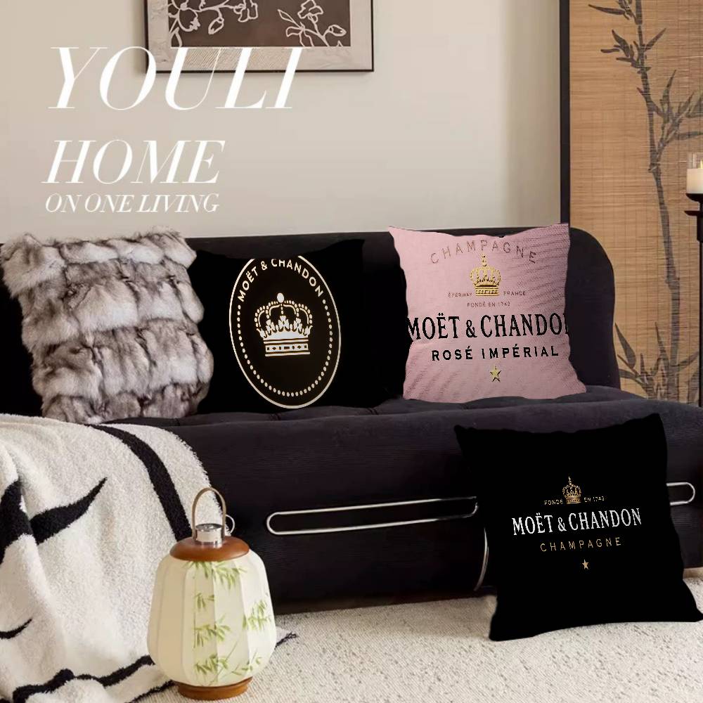 Champagne M-Moet C-Chandon pillow cover sofa cushion cover home room decoration children gift