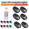 6 шт. Солнечная крышевая мигалка с пультом дистанционного управления, водонепроницаемая, беспроводная, 8 цветов, светодиодный предупреждающий свет, умный датчик, предупреждающий свет для грузовиков, автомобилей, мотоциклов