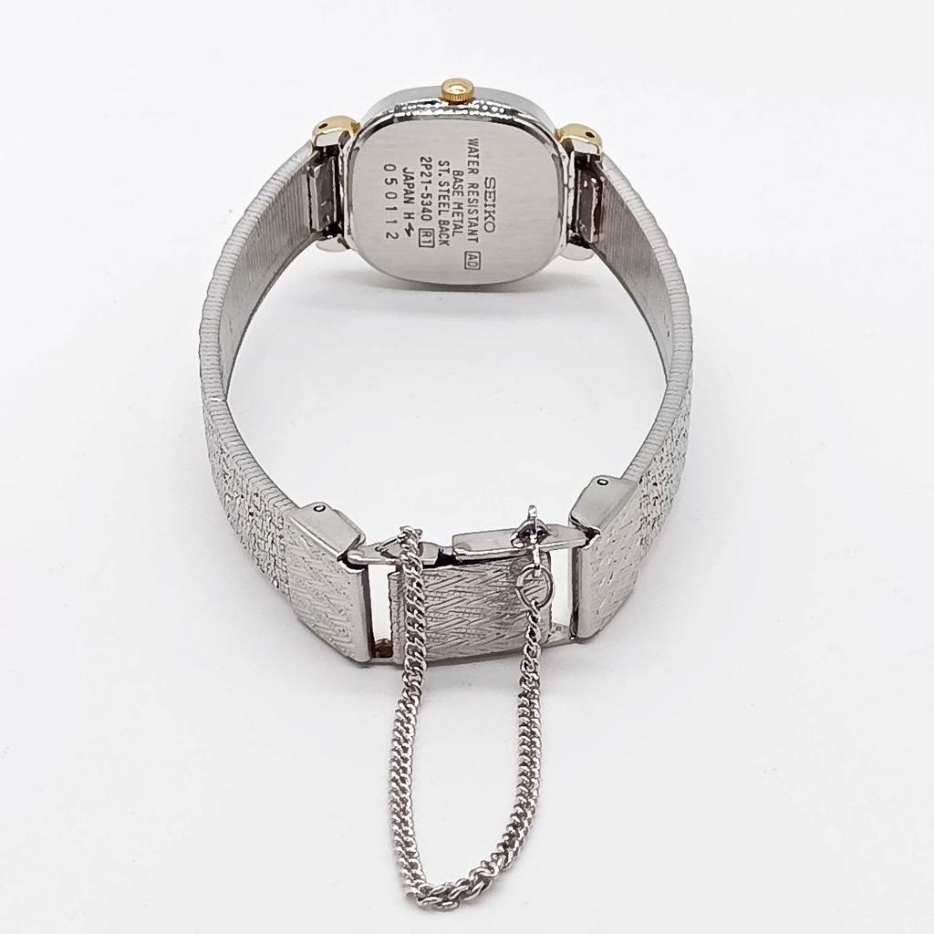 [USED] 372 Free Shipping Battery Replaced SEIKO Square Face Watch