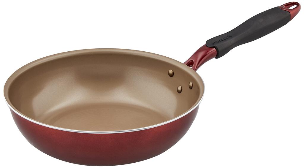 Кастрюля Evercook 26 см Совместима со всеми источниками тепла Не содержит ПФОС Винно-красный Гарантия 2 года Жарка Doshisha Stir-Fry (Совместимость с IH) evercook