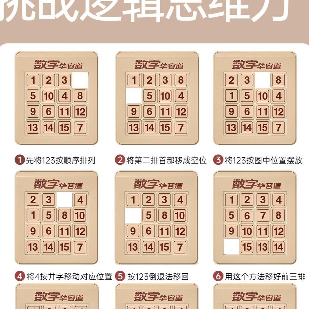 Magnetic Number Huarong Road Sliding Puzzle, 3+ Years Old Kids Educational Brain Teaser Toy, Montessori Number Slide Puzzle for Elementary Students