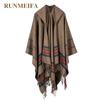 New Design 100% ACRYLIC Foulard Femme Autumn / Winter Warm Fashion Cloak Poncho 130*150CM Black/Gray/Wine Red/Khaki Tippet Shawl