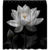 Шторка для душа Лотос Черно-белый Цветок Азиатская Элегантная Цветущее Растение Природа Современное Искусство Занавеска для Ванной с Крючками