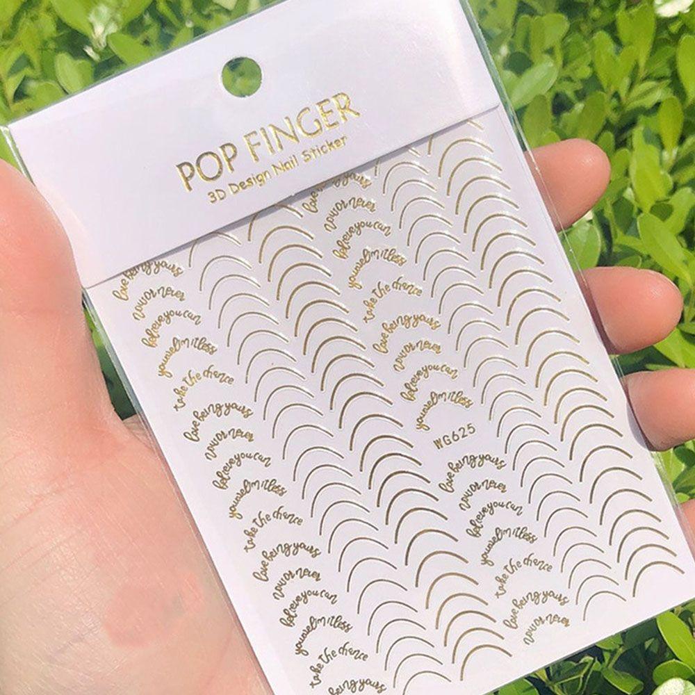 Золотая лента для полосок, украшения для ногтей, маникюрные полоски, линии, наклейки для ногтей, 3D-геометрия, наклейки для ногтей