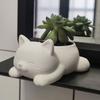 3D-печатный цветочный горшок для кошек Лежащий котенок Суккуленты Травяные растения Горшок-контейнер для дома В помещении На улице Балкон Сад Декор